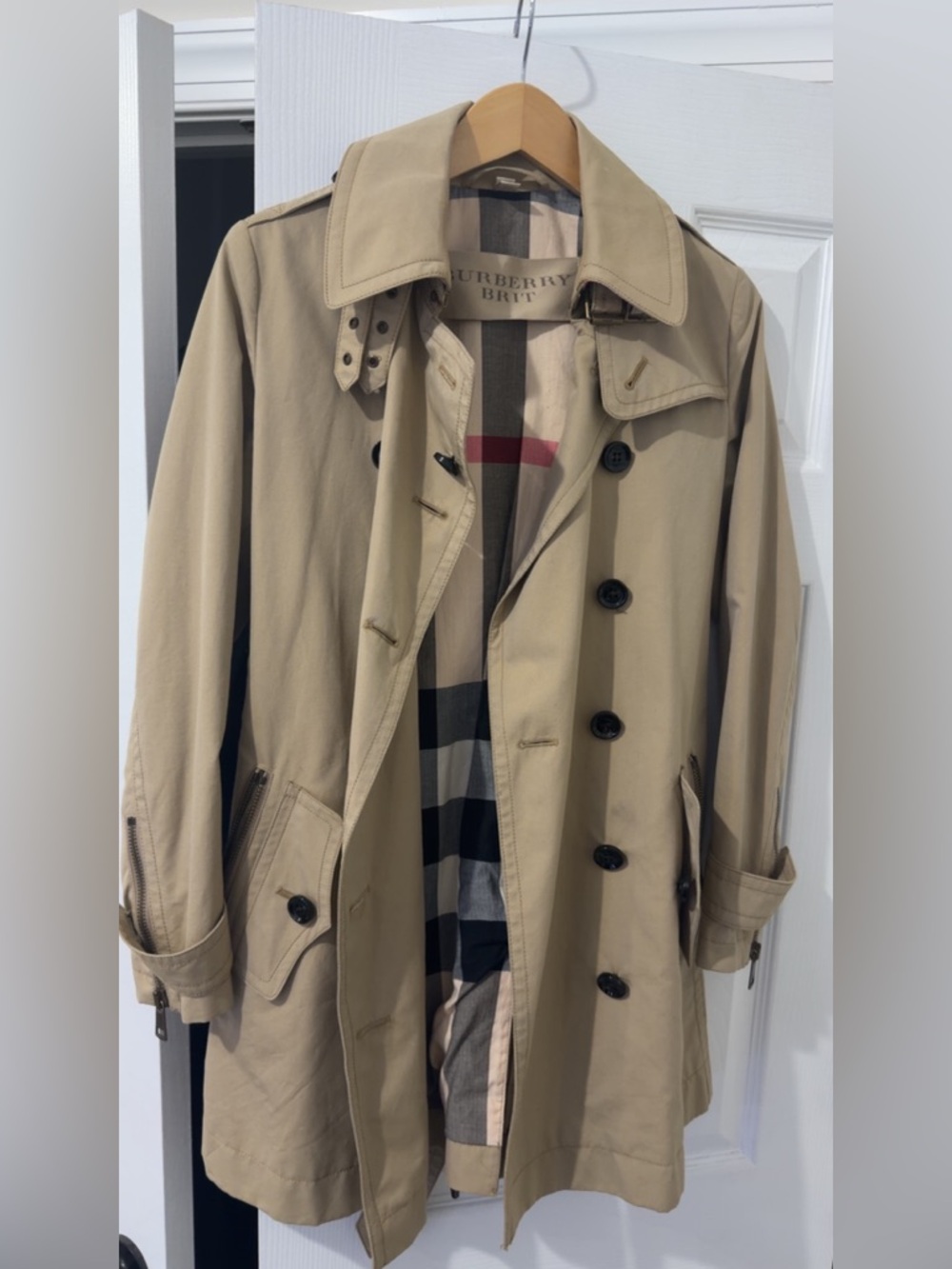 Burberry Brit Women's Tan Trench Coat - Lightweight Belted Jacket